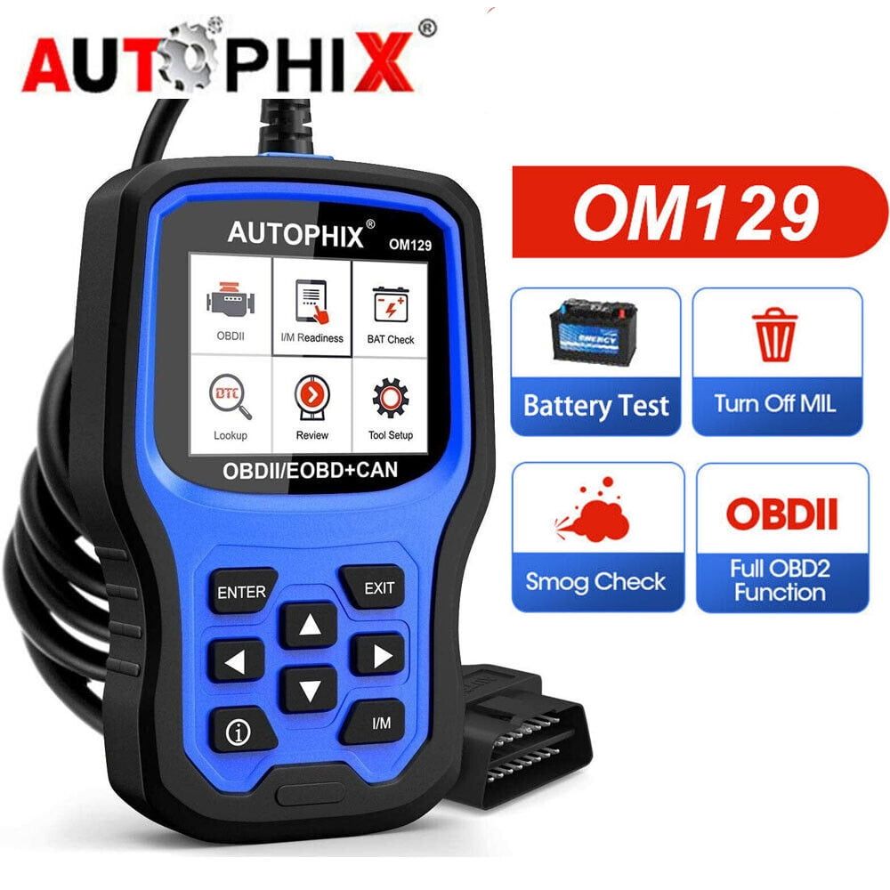 AUTOPHIX OM129 OBD2 Scanner Code Reader 2-in-1 All OBD2Function Car Check Engine Battery Test Diagnostic Scan Tools