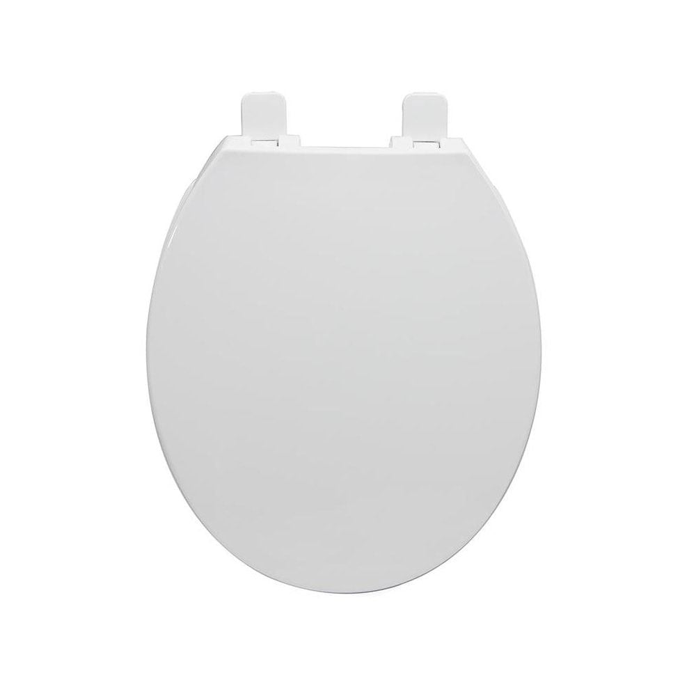 Project Source Plastic White Round Soft Close Toilet Seat
