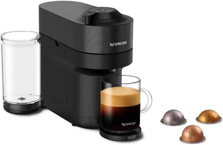 Nespresso Vertuo Pop+ Single Serve Coffee and Espresso Machine by De\'Longhi, Liquorice Black