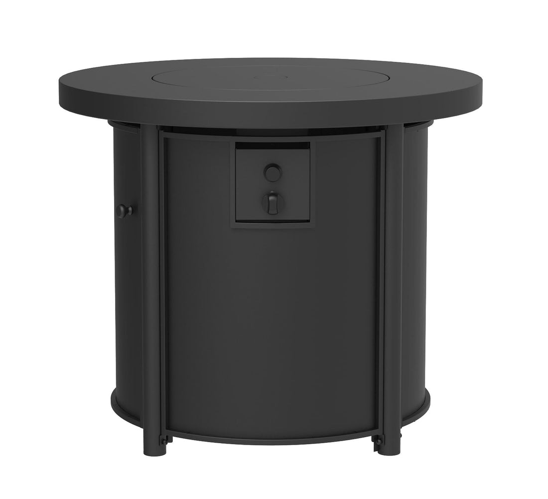 Style Selections 30-in W 50000 Maximum BTUs Steel Round Liquid propane Fire pit table