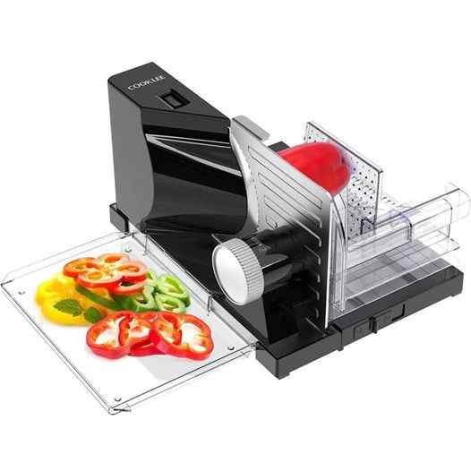 COOKLEE Meat Slicer Electric Deli Food Slicer, Adjustable Thickness Meat Slicer for Home Use, Child