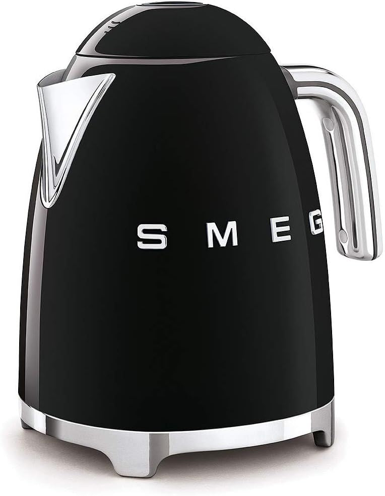 Smeg 50\'s Retro Style Kettle, 1.7L, 7 Cups, Automatic Shut Off, Black, KLF03BLUS