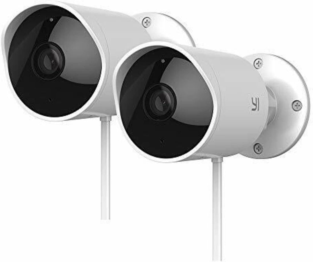YI Outdoor Security Camera 2pc, 1080P 2.4G Wi-Fi IP Waterproof Night Vision Surveillance System with 24/7 Emergency Response, Motion Detection, Activity Alert, Deterrent Alarm, Works with Alexa