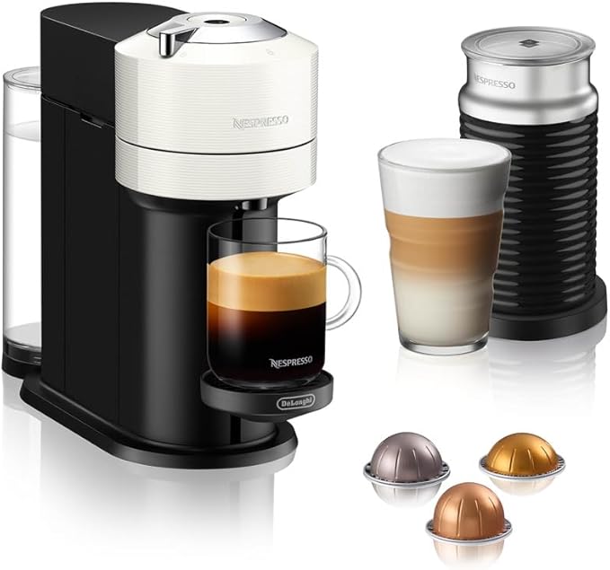 Nespresso Vertuo Next Coffee and Espresso Machine with Aeroccino by De'Longhi, White
