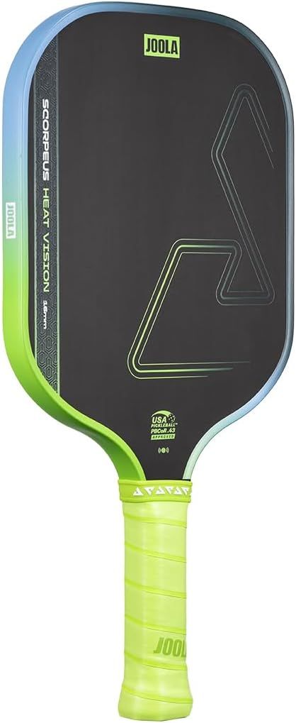 JOOLA Perseus Heat Vision 16mm Pickleball Paddle - Textured Carbon Fiber Surface for Spin