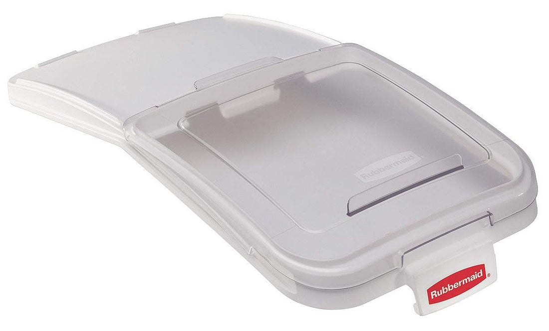 Rubbermaid Commercial Products ProSave Lid with 4-Ounce Scoop 29-inch Length Clear for Kitchen Ingredient/Seed/Grain/Animal Feed Storage and Organization