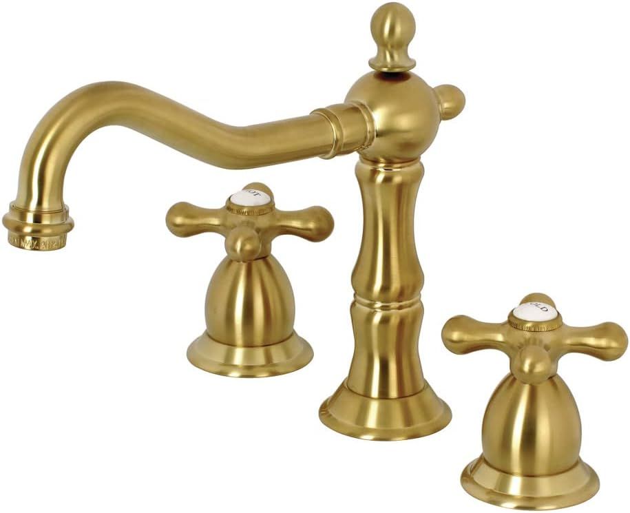 Kingston Brass KS1977AX 8 in. Widespread Bathroom Faucet, Brushed Brass