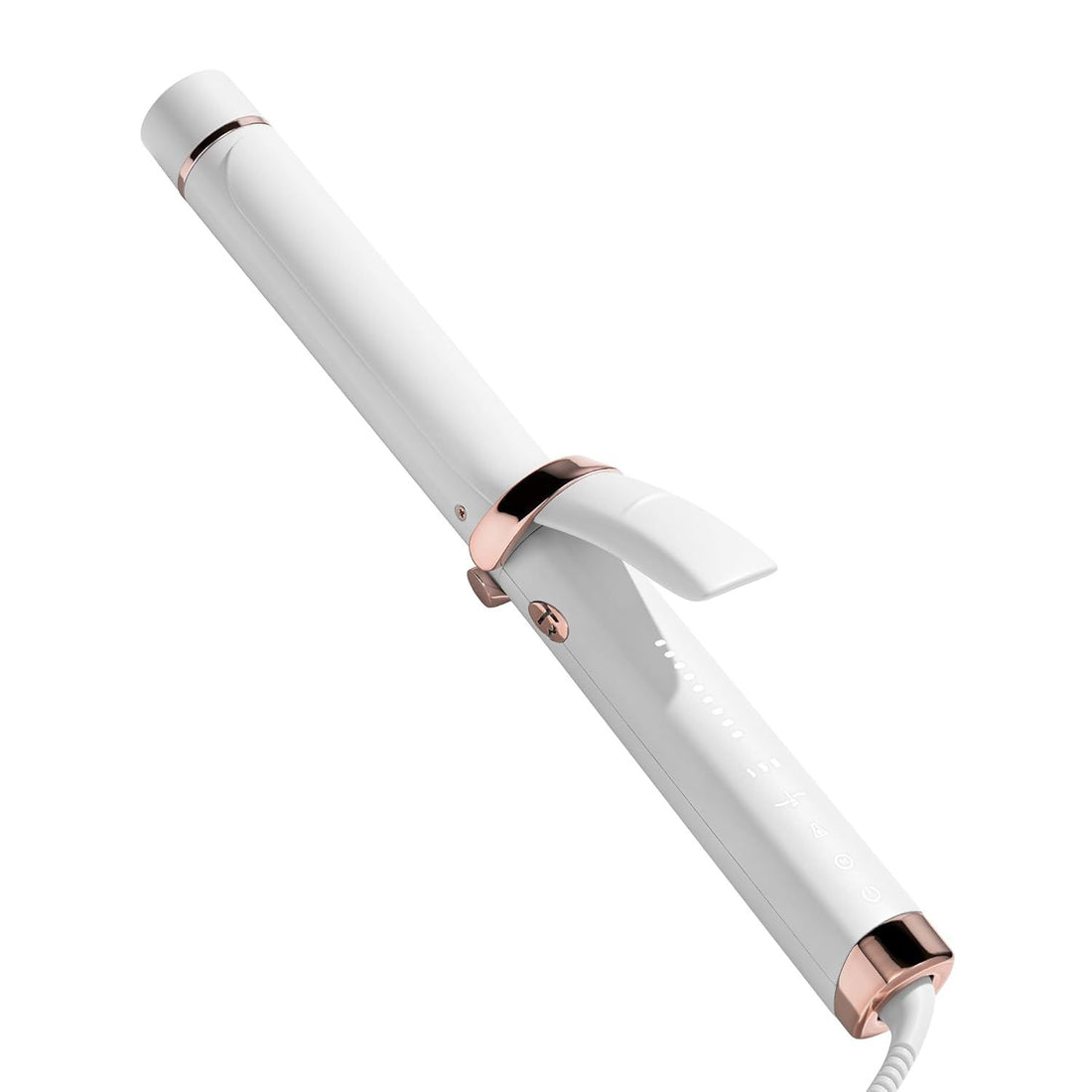 T3 Curl ID 32 mm Digital Ceramic Curling Iron Shiny Smooth Curls that Last - White & Rose Gold, Smart Touch Interface & Interactive HeatID Technology for Automatic Heat Setting Personalization