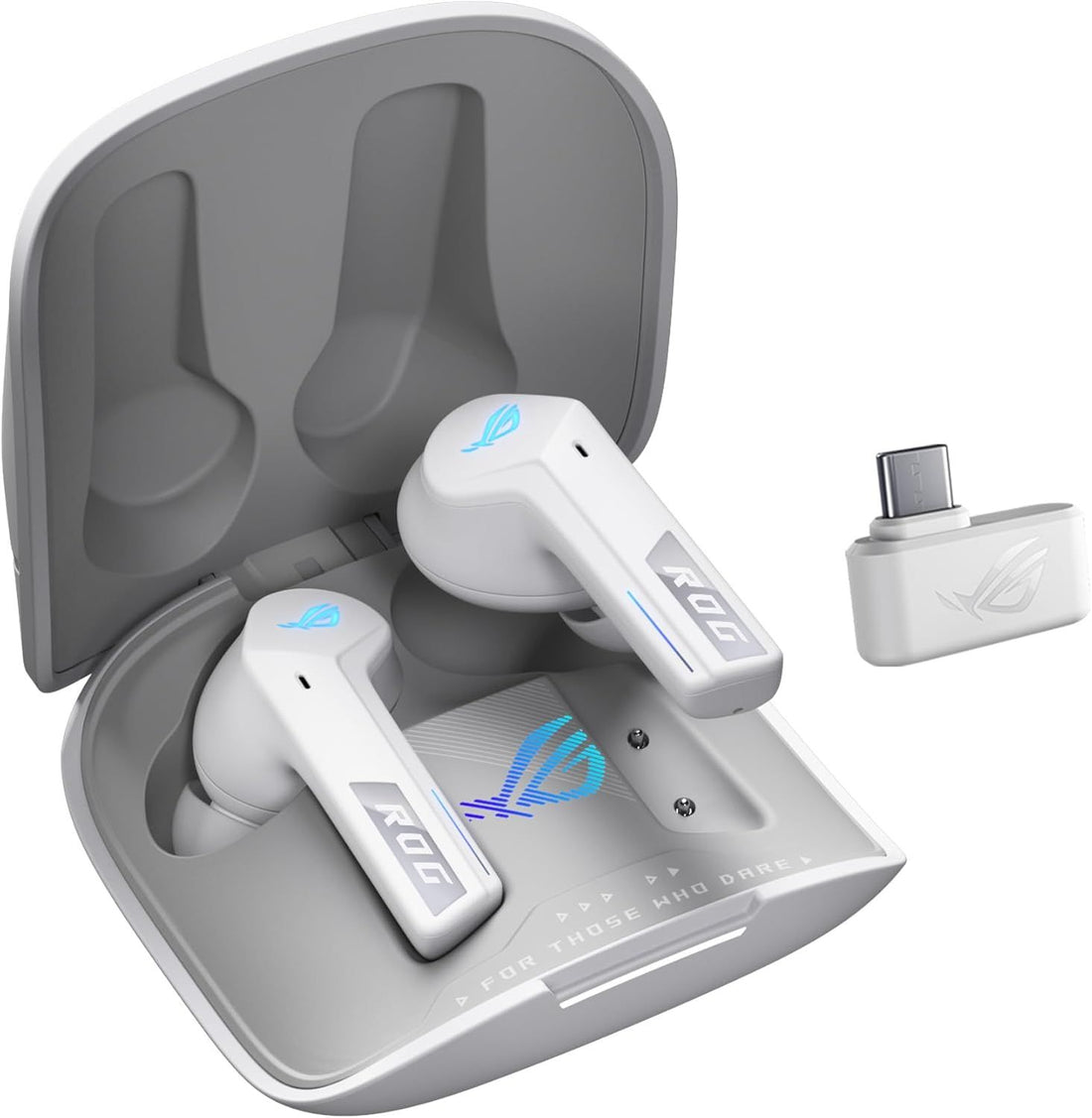 ASUS ROG Cetra True Wireless SpeedNova Gaming Earbuds – Dual-Mode (BT, 2.4GHz), Realistic Audio, Dirac Opteo, Bone-Conduction AI Mic, Adaptive ANC, 46Hr Battery, PC, PS5, PS4, Switch, Mobile - White