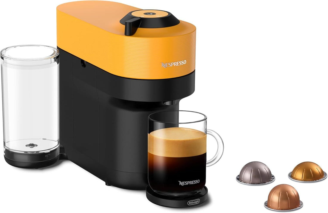 Nespresso Vertuo Pop+ Coffee and Espresso Machine by De\'Longhi, Mango Yellow