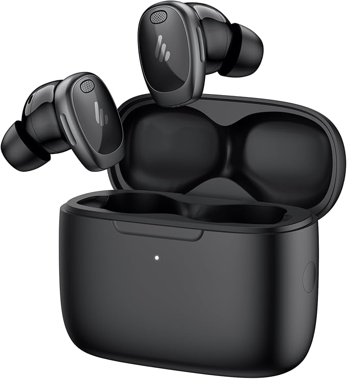 Edifier NeoDots True Wireless Hybrid Active Noise Cancellation Earbuds, 48dB Depth ANC, Hi-Res Wireless Audio & LDAC, Wireless Charging, 6 Mics, 56Hrs Playtime, Bluetooth 5.4 - Black
