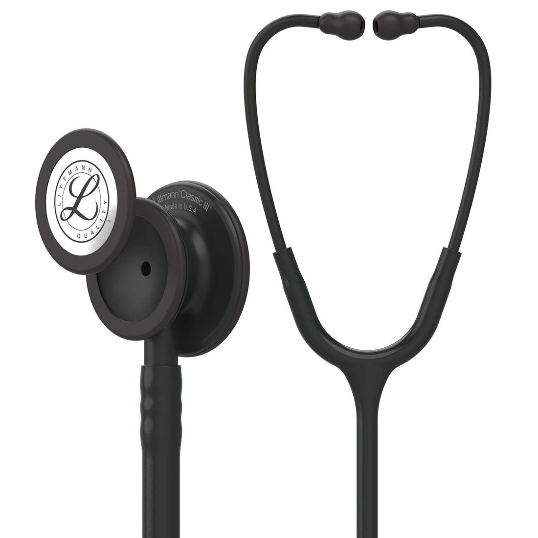 3M Littmann Classic III Monitoring Stethoscope, 5803, More Than 2X as Loud*, Weighs Less**, Stainless Steel Black-Finish Chestpiece, 69 cm (27\) Black Tube, Stem and Headset
