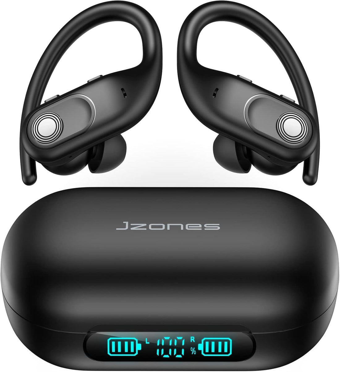 Wireless Earbuds Bluetooth Headphones 130Hrs Playtime with 2500mAh Wireless Charging Case LED Diaplay Hi-Fi Waterproof Over Ear Earphones for Sports Running Workout Gaming