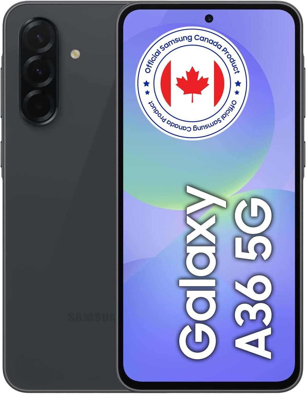Samsung Galaxy A36 (Unlocked, CAD Version & Warranty) - Black, 128GB, 6.7\ Super AMOLED FHD+ Display, Awesome Intelligence, 4K@30fps Video, 5000 mAh Battery