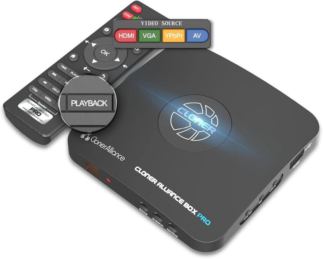 HDML-Cloner Box Pro, Capture HD Videos/Games and Play Back Instantly with The Remote Control, Schedule Recording, HDMI/VGA/AV/YPbPr Input.
