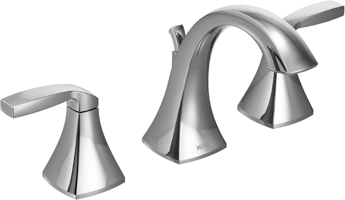Moen T6905 Voss Two-Handle 8 in. Widespread Bathroom Faucet Trim Kit, Valve Required, Chrome, 0.5