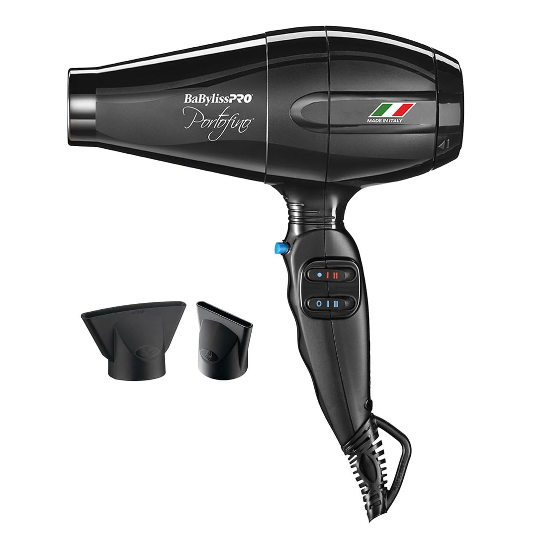 BaBylissPRO Nano Titanium Portofino Ionic Hairdryer with High Performance Italian Motor, 1875 watts Blow Dryer with 2 speed and 3 heat settings