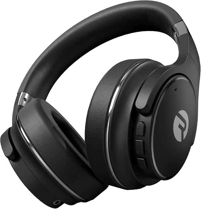 Raycon Everyday Wireless Bluetooth Over Ear Headphones, with Active Noise Cancelling, Awareness Mode and Built in Microphone, IPX 4 Water Resistance, 22 Hours of Battery Life (Black)