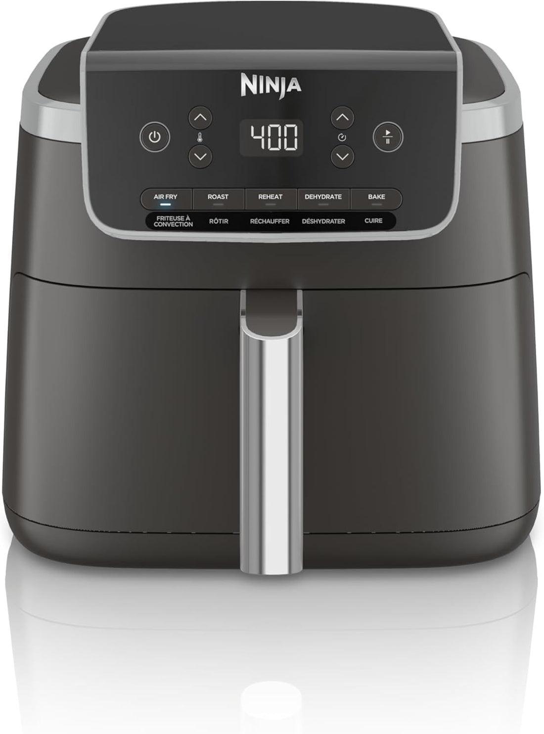 Ninja Air Fryer Pro 5-in-1, 5 QT Capacity, Air Fry, Bake, Roast, Reheat, and Dehydrate, Air Crisp Technology, Nonstick Basket & Crisper Plate, Grey, AF142C