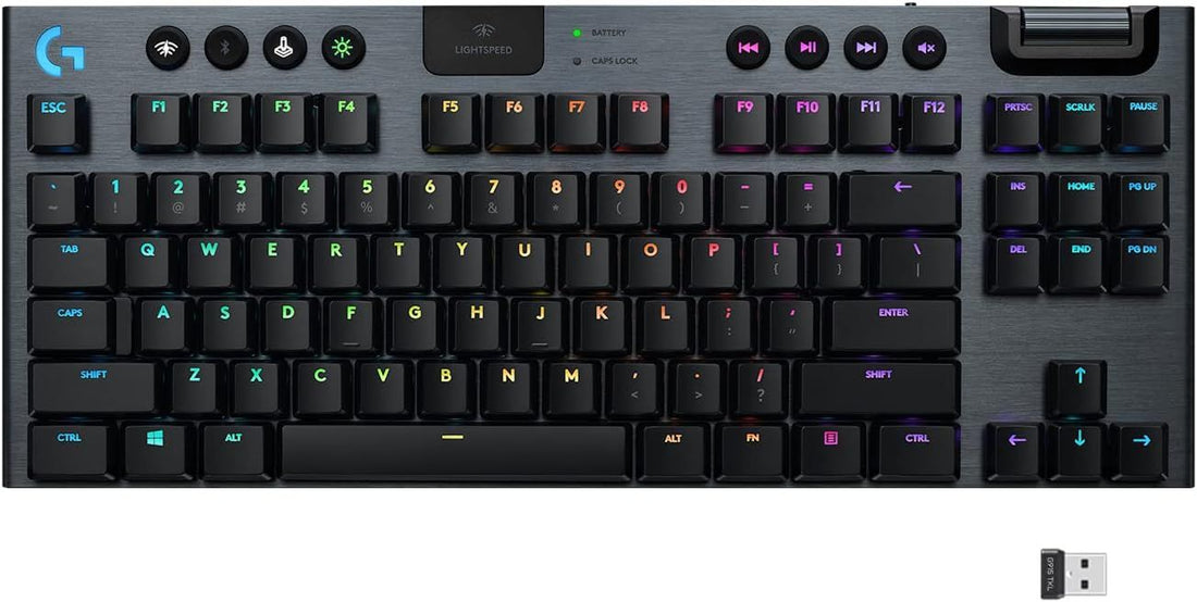 Logitech G915 TKL Tenkeyless Lightspeed Wireless RGB Mechanical Gaming Keyboard, Low Profile Switch Options, LIGHTSYNC RGB, Advanced Wireless and Bluetooth Support - Tactile