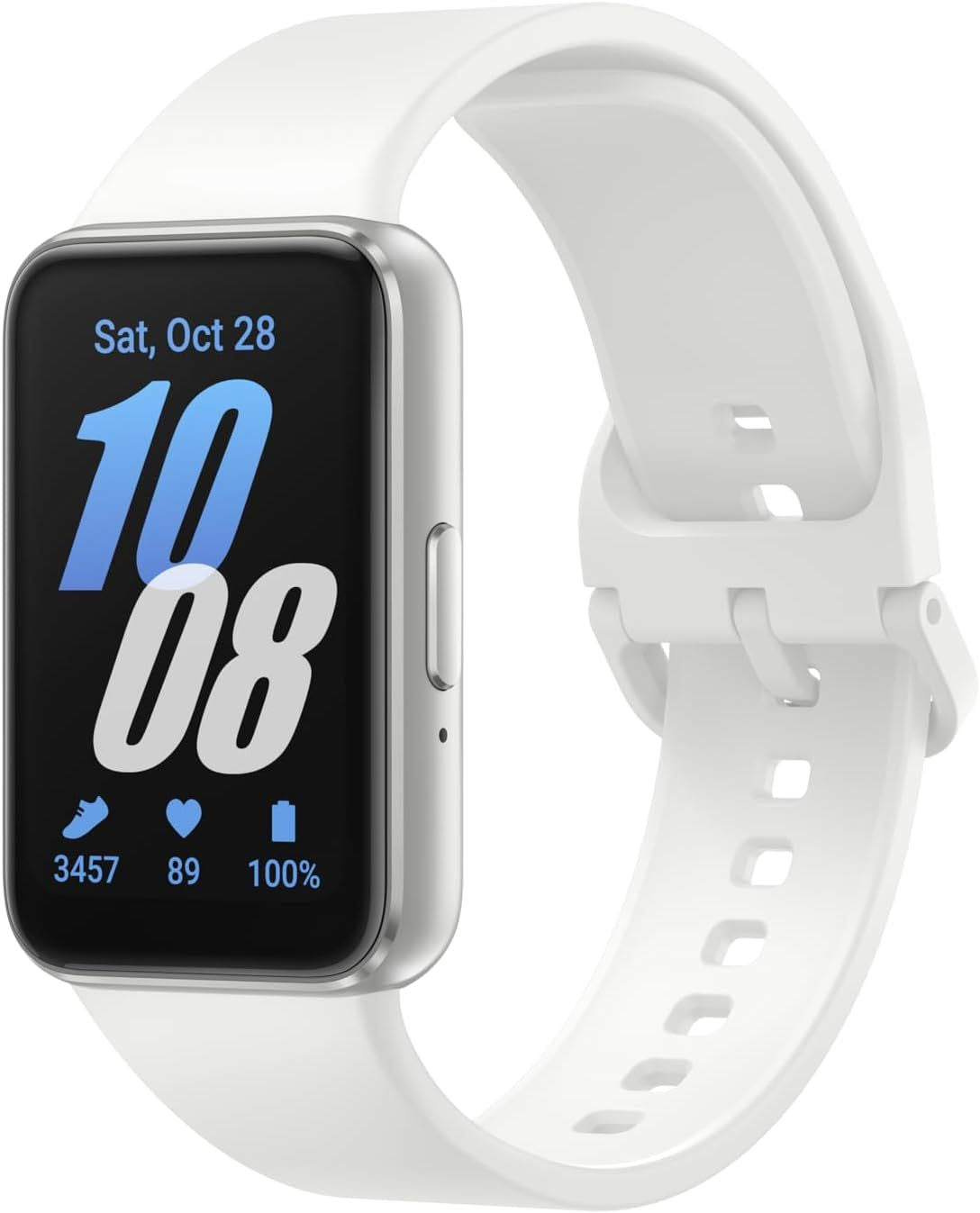 Samsung Galaxy Fit3, 1.6 AMOLED Display, 13 Days Battery Charge, Sleep Monitoring, Fall Detection - Silver (CAD Version & Warranty)