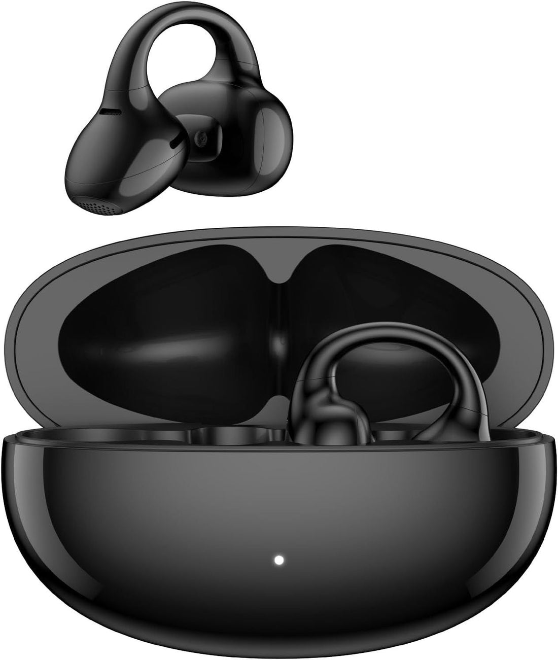 Edifier LolliClip Open-Ear True Wireless Earbuds, Bluetooth 5.4, Hi-Res LDAC, Adaptive ANC, Health Monitoring, Spatial Audio, Interchangeable Design, Multipoint, App Control, IP56, Black