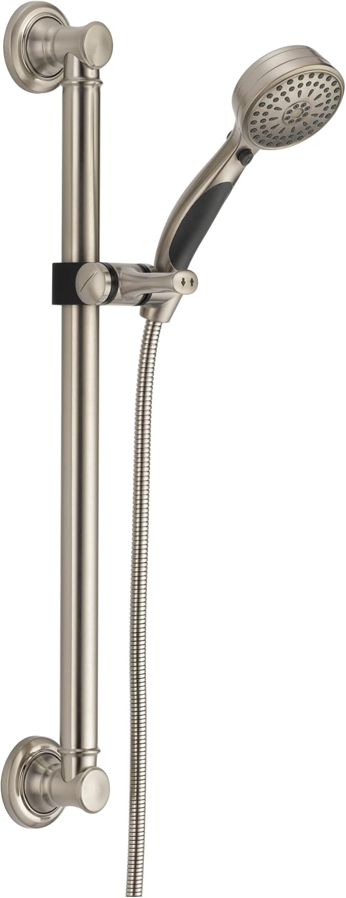 Delta Faucet 9-Spray Slide Bar Hand Held Shower with Hose, Brushed Nickel Handheld Shower Head, Slide Bar Hand Shower, Handheld Shower, Detachable Shower Head, Stainless 51900-SS