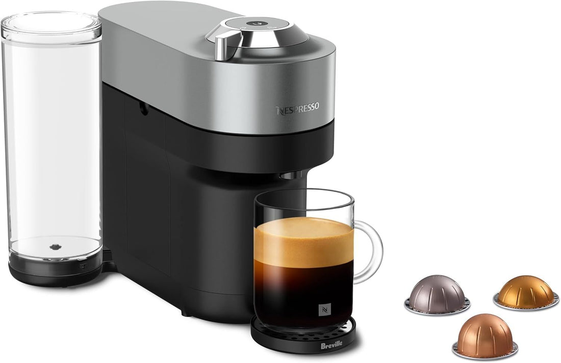 Nespresso Vertuo Pop+ Deluxe Coffee and Espresso Machine by Breville, Titan