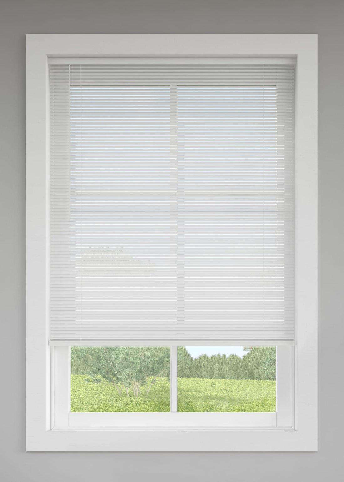 LEVOLOR Trim+Go 1-in Slat Width 29-in x 72-in Cordless White Vinyl Room Darkening Mini-blinds