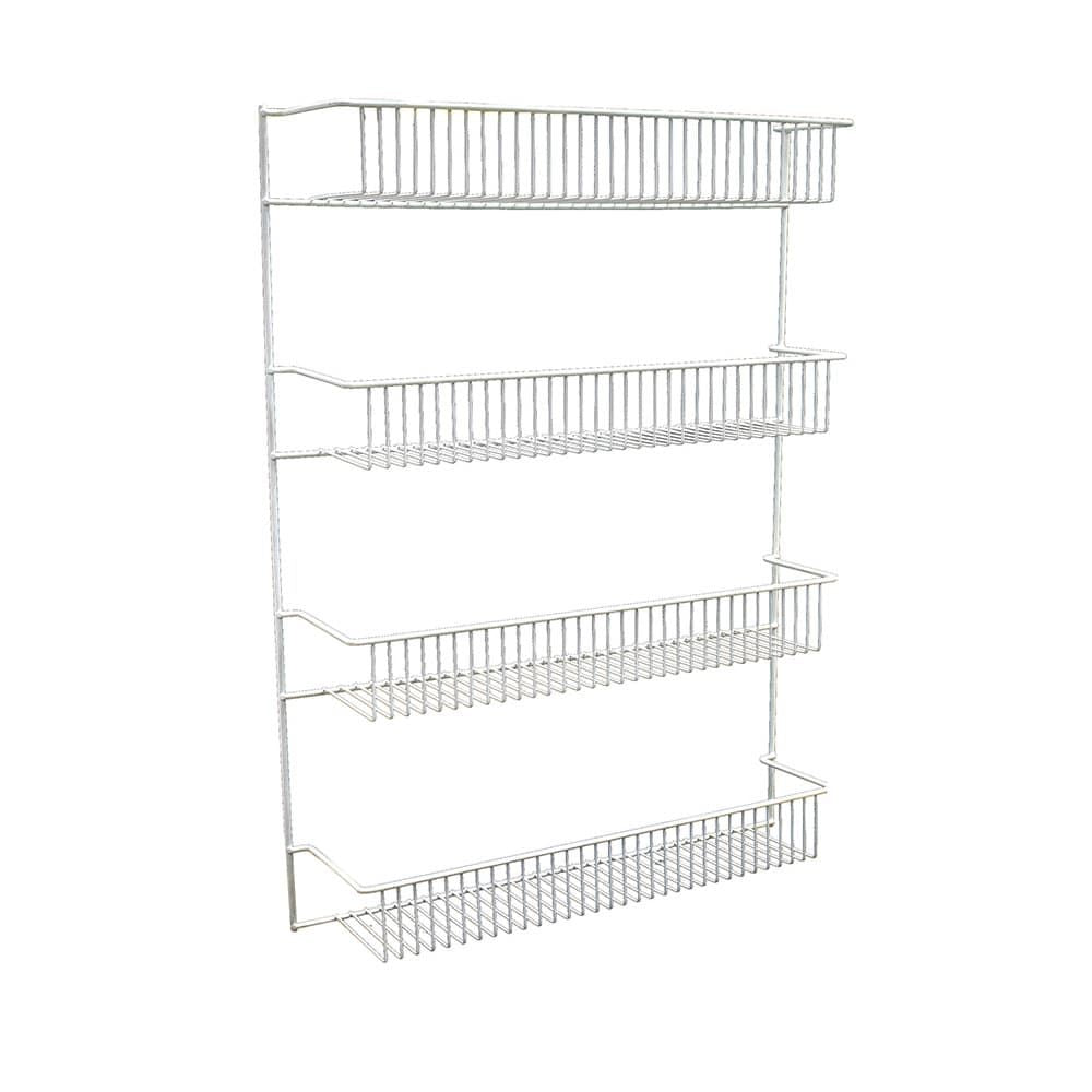 Style Selections 18.7-in W x 25.79-in H x 4.92-in D 4 -Tier Cabinet-mount White Metal Door organizer