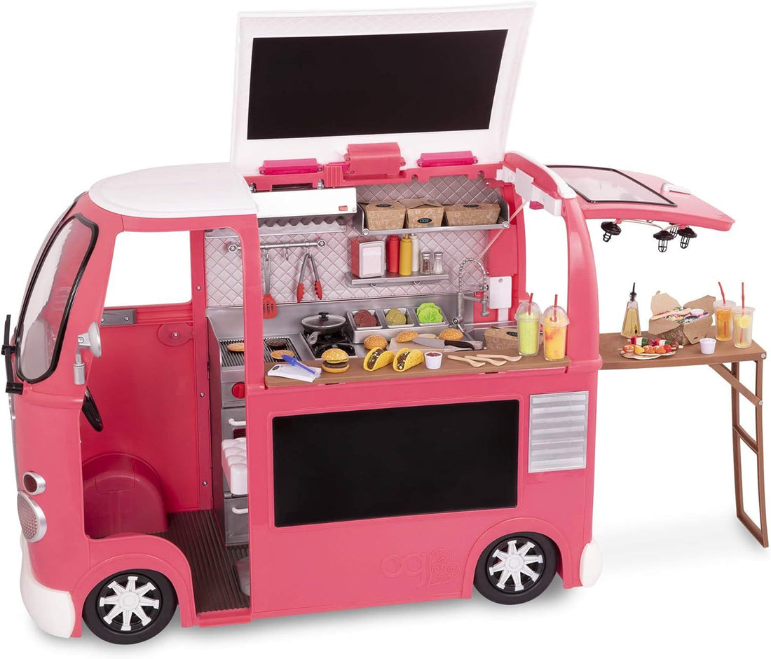 Our Generation Vehicle OG - Grill to Go Food Truck - Grill up Snacks on The go for Your Hungry 18-inch Dolls!