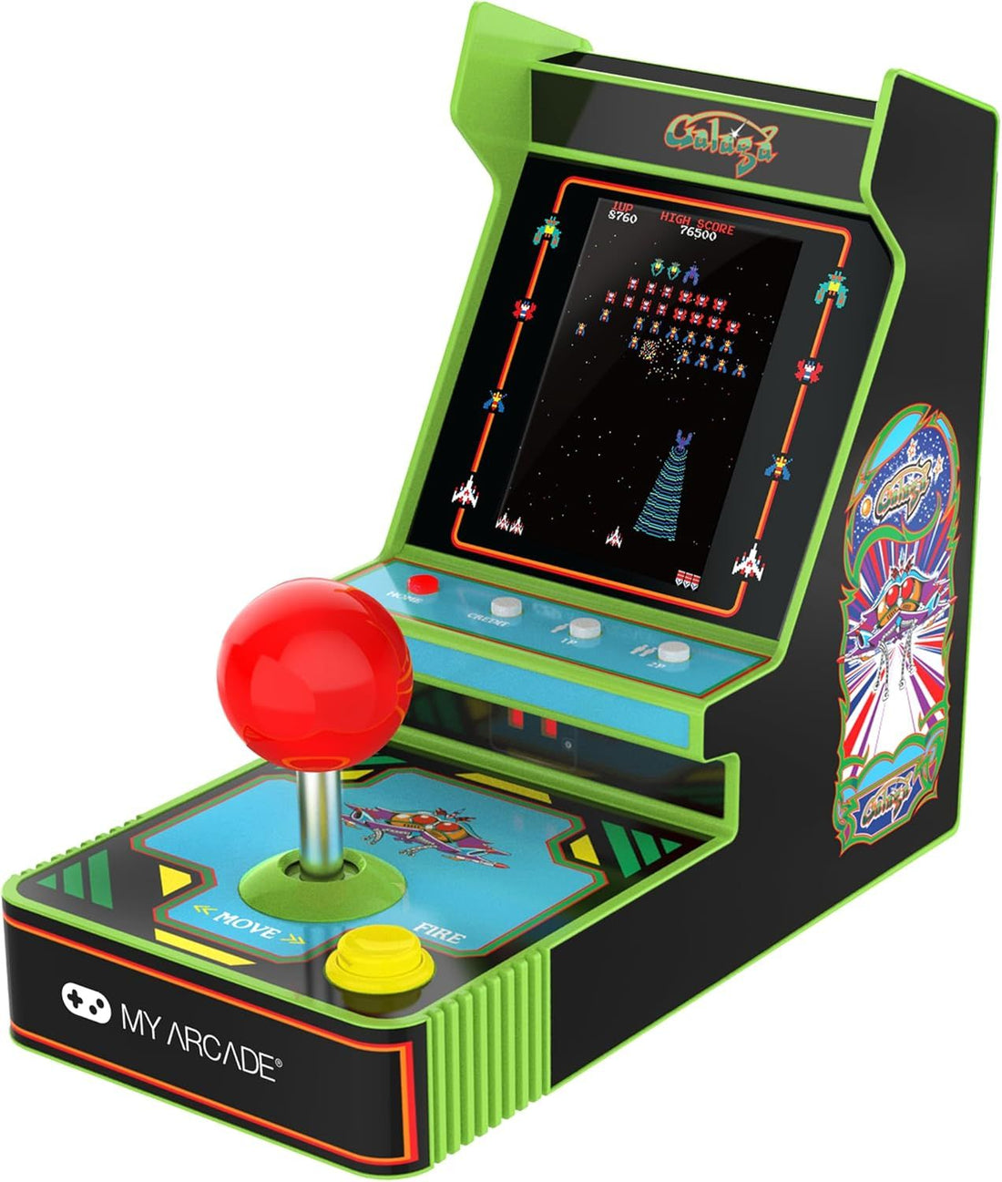 My Arcade Galaga Red Joystick Player: Galaga and Galaxian Portable Console, Retro Gaming, Gifts for Adults
