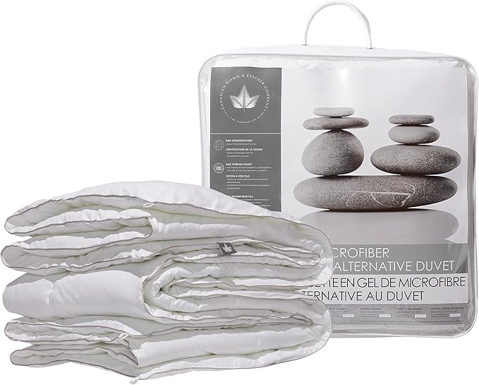 Canadian Down & Feather Co. - All Season Gel Microfiber Down Alternative Duvet Comforter Full/Double Size - Machine Washable - 300 TC Shell 100% Cotton - Oeko TEX Certified