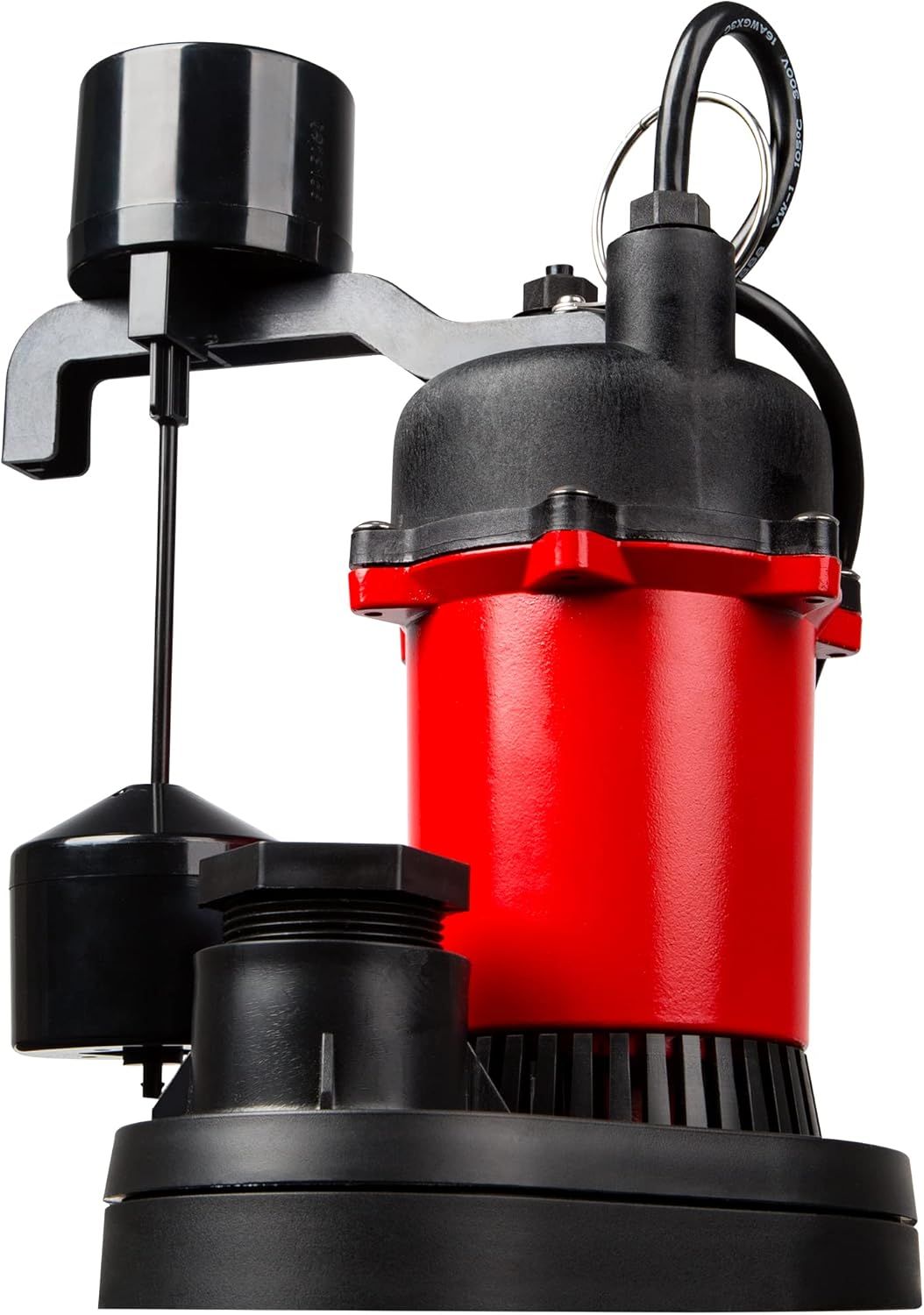 Red Lion RL-SP50V 115-Volt, 1/2 HP, 3600 GPH Aluminum and Thermoplastic Sump Pump with Vertical Switch and 8-Ft. Cord, Red, 14942743