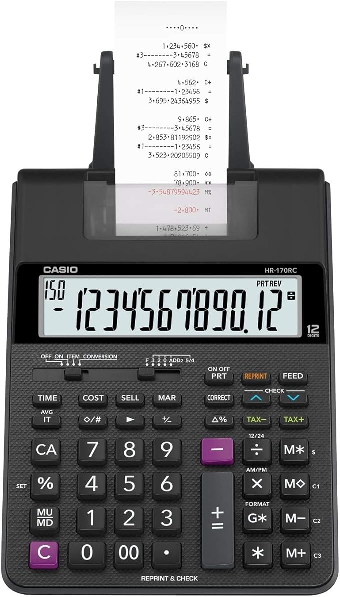 Casio HR-170RC Plus Mini-Desktop Printing Calculator