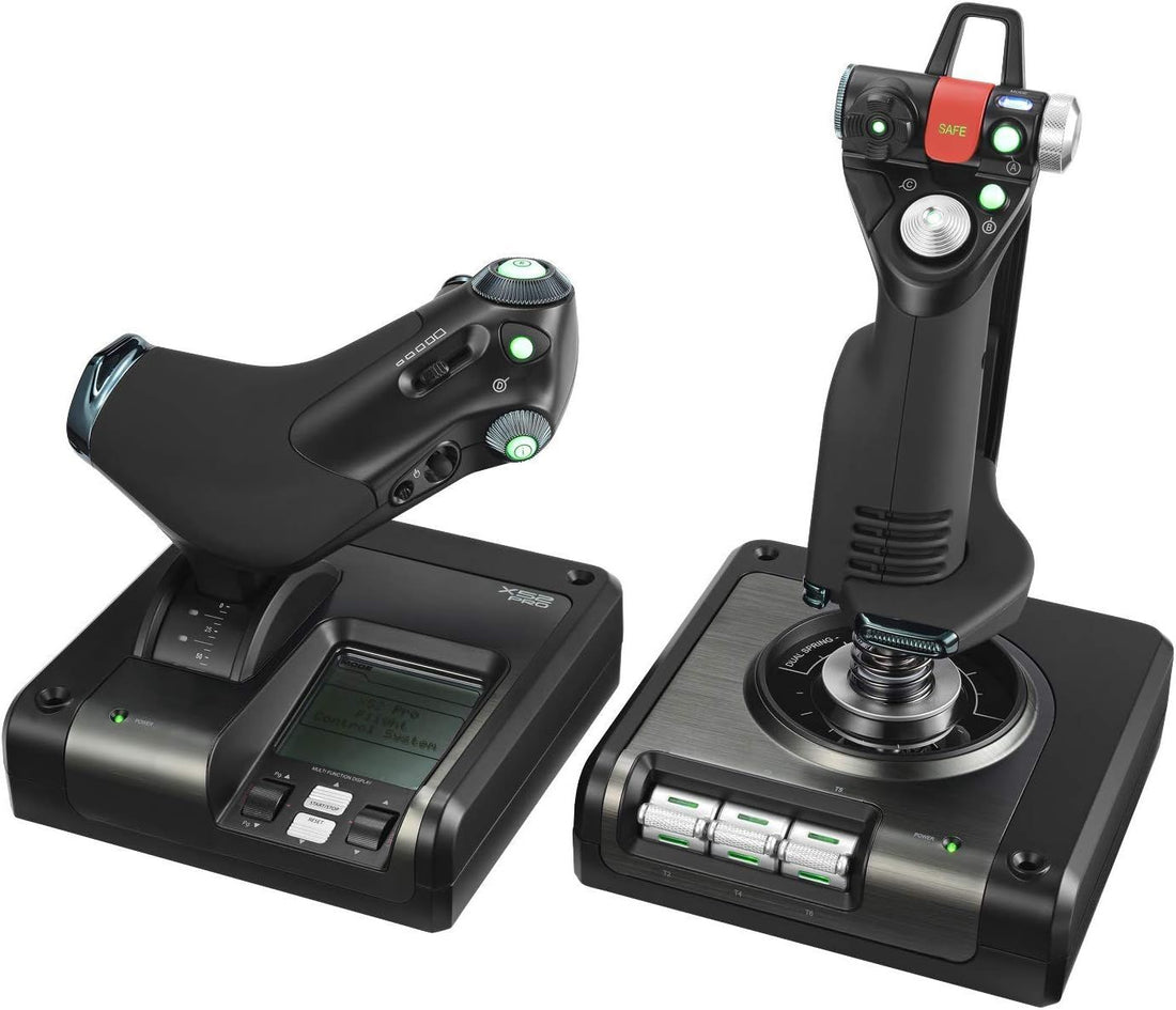 Logitech G X52 Professional HOTAS Flight Control System, Black, 37.08 x 26.67 x 23.88 cm