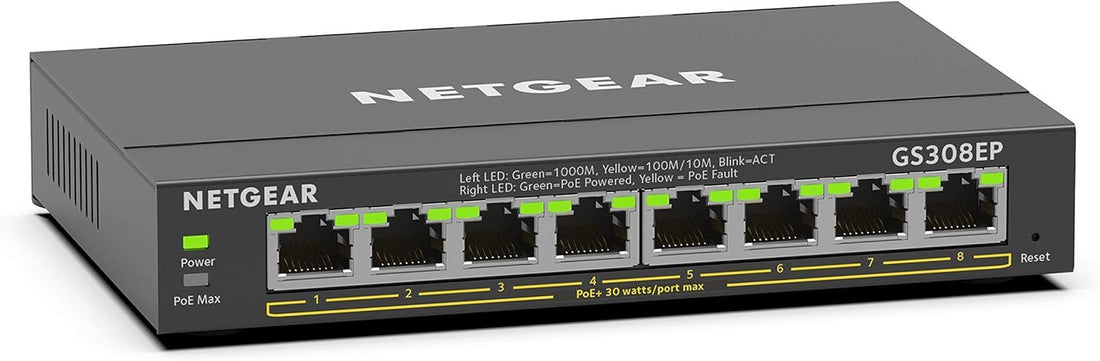 NETGEAR 8-Port Gigabit Ethernet PoE+ Smart Managed Plus Switch (GS308EP)