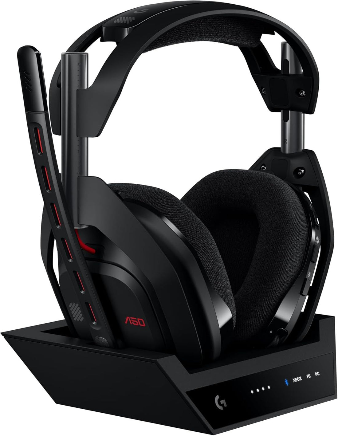 Logitech G Astro A50 Lightspeed Wireless Gaming Headset + Base (Gen 5), PRO-G Graphene, 3-System Switching, USB-C to Xbox, PS5, PC/Mac, Nintendo Switch, Switch 2, Bluetooth - Black