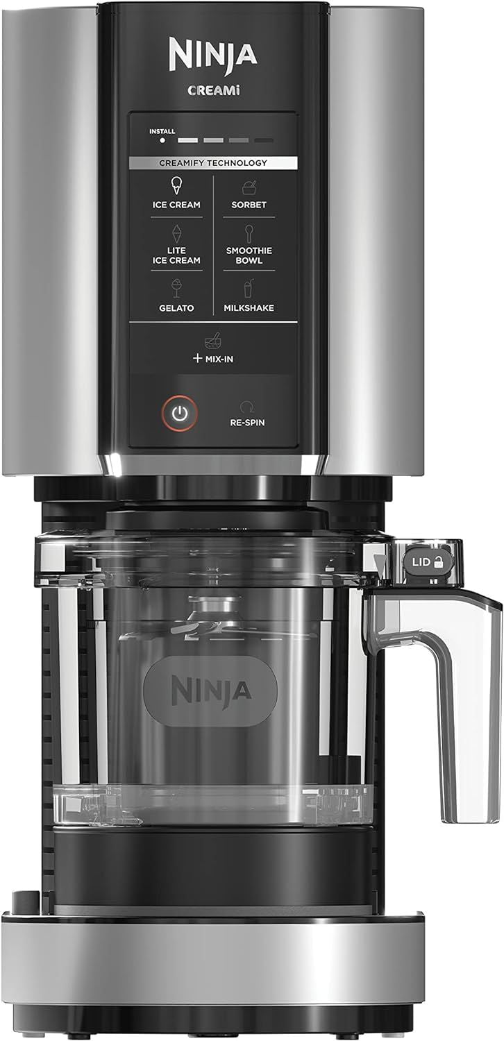 Ninja NC301C, CREAMi Ice Cream, Gelato, Milkshake, Sorbet, Smoothie Bowl, and Lite Ice Cream Maker, 7 One-Touch Programs (Canadian Version), 16oz