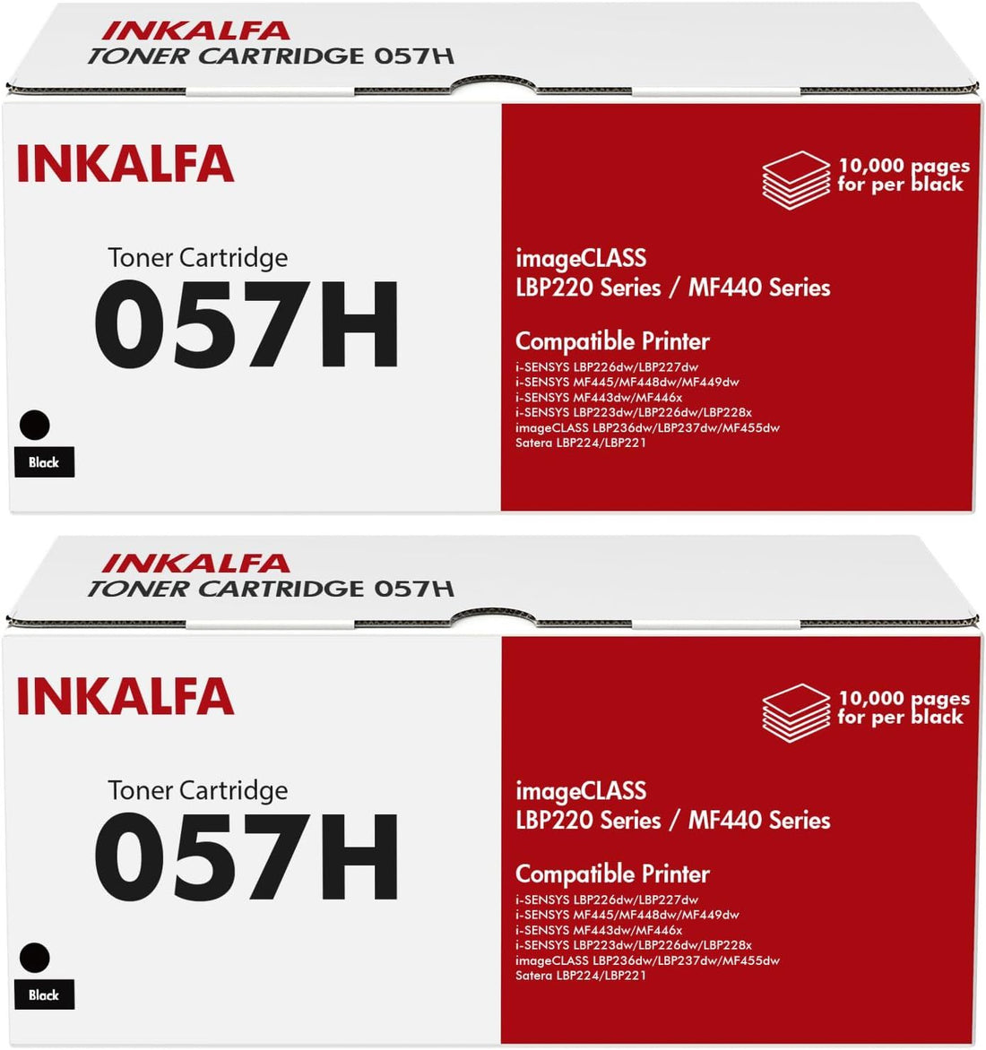 057H High Yield Toner Cartridge Compatible Replacement for Canon 057H 057 Black Toner Cartridge Color ImageCLASS MF445dw MF448dw MF449dw LBP226dw LBP227dw MF445 LBP220 Series Printer 2 Packs
