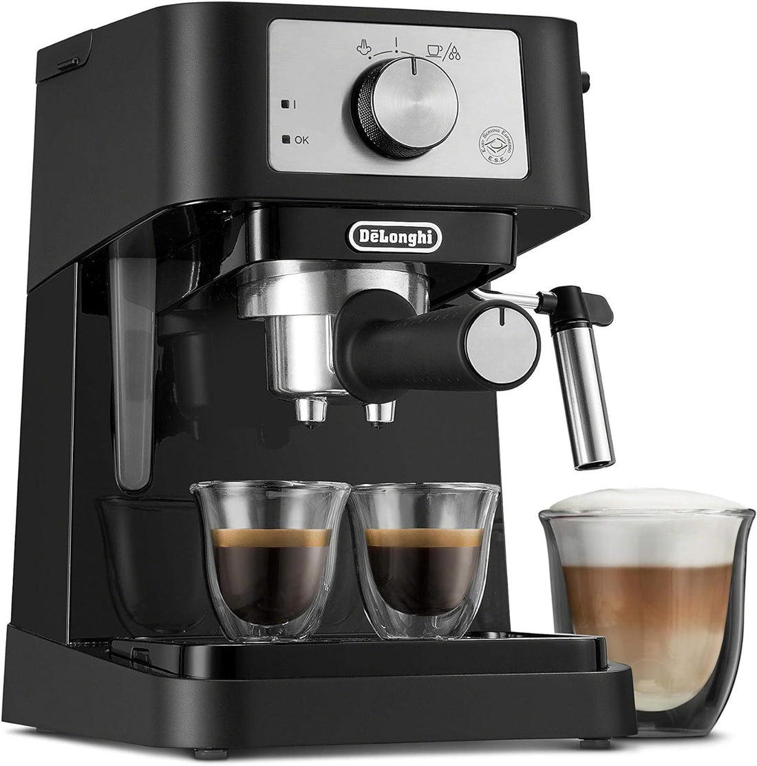 De\'Longhi Stilosa Compact Manual Espresso Machine, Milk Frother | #1 Worldwide Espresso Machine Maker, 15 Bar Pump Pressure, Stainless Steel Boiler, Frother, Compact Design