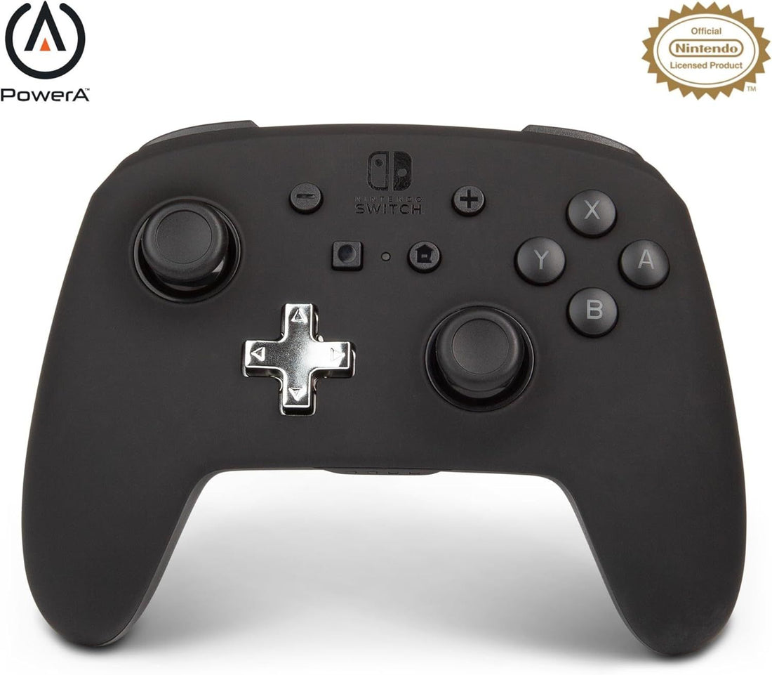 PowerA Enhanced Nintendo Switch Controller Wireless - Black, Rechargeable Pro Controller for Switch, Immersive Motion Control and Advanced Gaming Buttons