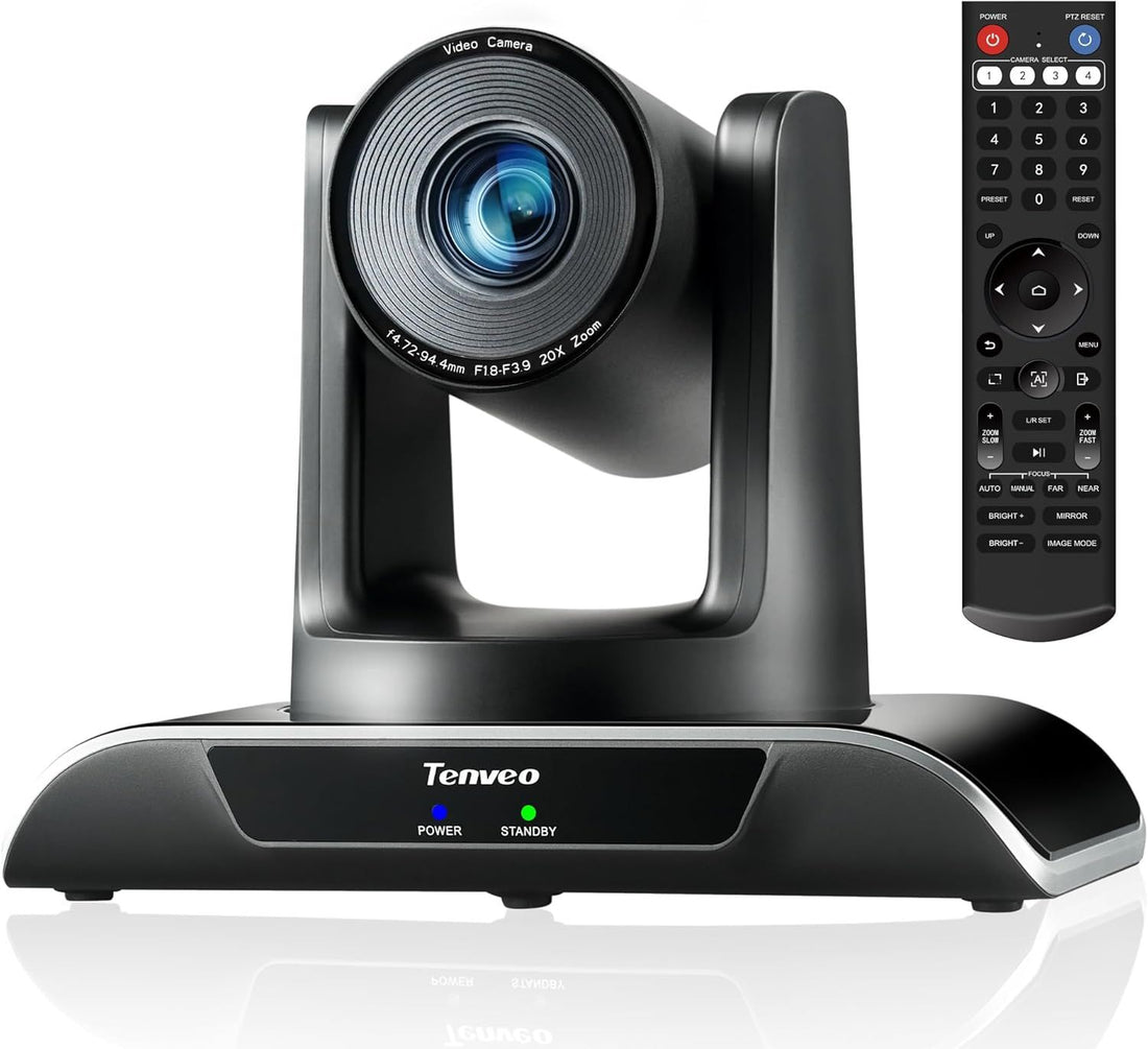 Tenveo AI Auto-Tracking 20X Optical Zoom PTZ Camera, USB3.0/HDMI, FHD 1080P60 for Video Conferencing, Live Streaming, Church, Education, Zoom, Teams & OBS