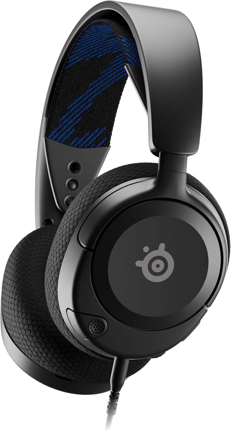 SteelSeries Arctis Nova 1P Multi-System Gaming Headset — Hi-Fi Drivers — 360° Spatial Audio — Comfort Design — Durable — Lightweight — Noise-Cancelling Mic — PS5, PS4, PC, Xbox, Switch - Black