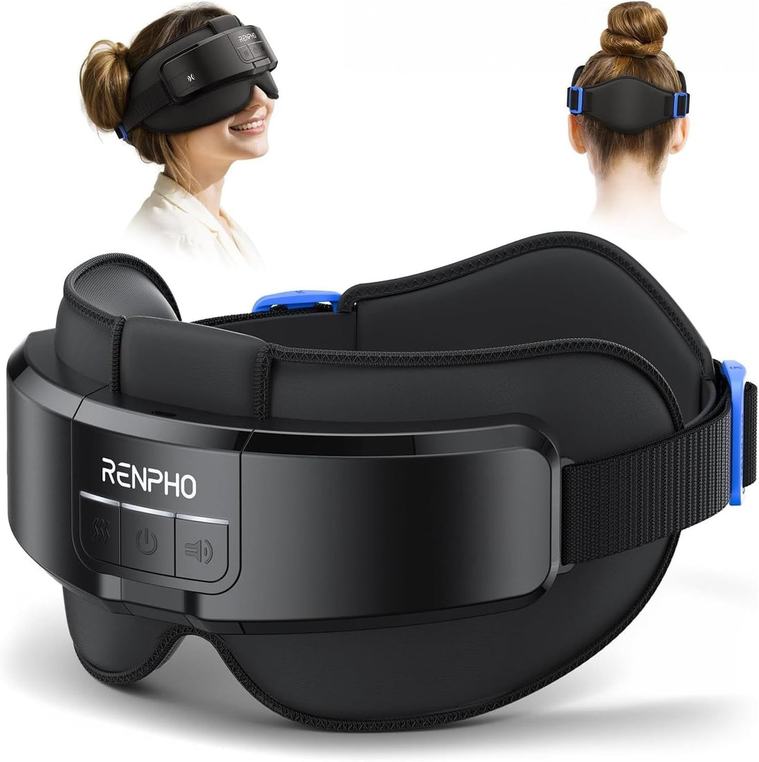 RENPHO Eyeris Masc Heated Head& Eye Mask, Headache Mask for Forehead, Back of Head and Temple, Electric Head&Eye Care Device for Eye Relaxation, Reduce Eye&Head Fatigue, Improves Sleep