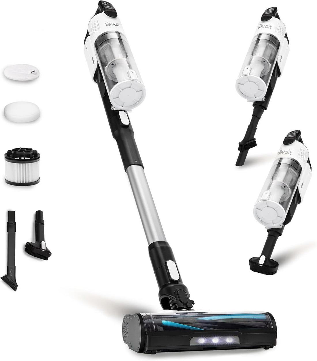 Levoit Cordless Vacuum Cleaner, Stick Vac with Tangle-Resistant Design, Up to 50 Minutes, Powerful Suction, Rechargeable, Lightweight, and Versatile for Carpet, Hard Floor, Pet Hair