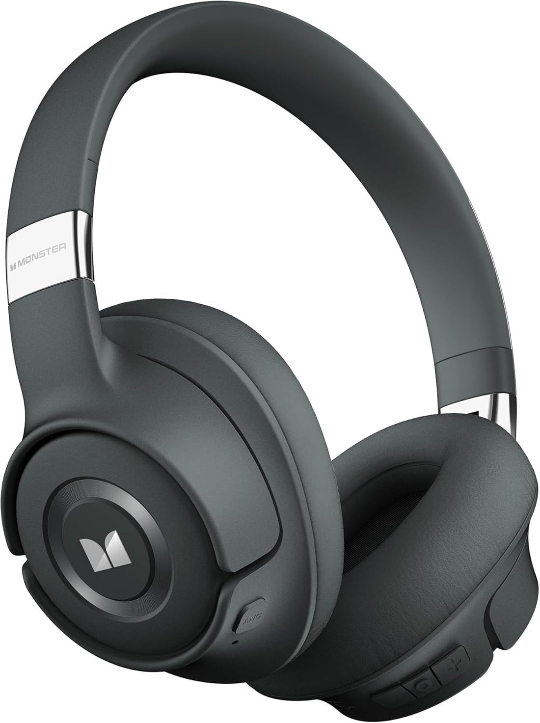 Monster Persona SE ANC Active Noise Cancelling Headphones, Over Ear Bluetooth Headphones Wireless, 60H Playtime, HiFi Stereo Sound, Powerful Bass, Built-in Mic, Plush Memory Foam Ear Cups (Grey)