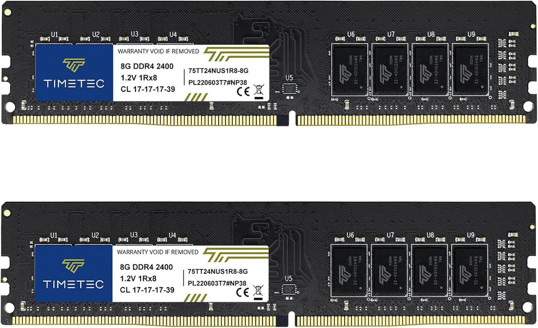 Timetec 16GB KIT (2x8GB) DDR4 2400MHz (PC4-2400T) PC4-19200 UDIMM Desktop RAM – 288-Pin 1.2V CL17 Non-ECC Unbuffered DIMM Memory Module Upgrade
