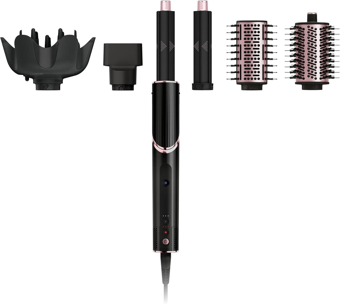 Shark Hair Dryer | FlexStyle Hair Styling System | Portable & Powerful Blow Dryer Brush | Hair Curler & Volumizer | 6 Styling Tools Included | Best for All Hair Types | Black | HD440BKC