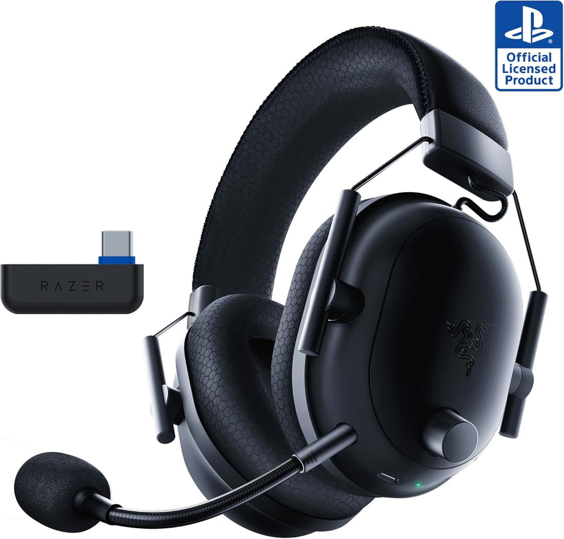Razer BlackShark V2 Pro Wireless PlayStation Gaming Headset: 50mm Drivers - Super Wideband Mic - Plush Noise Isolating Earcups - for PS5, Console, PC, Mac - Bluetooth, USB-C - 70 Hr Battery - Black